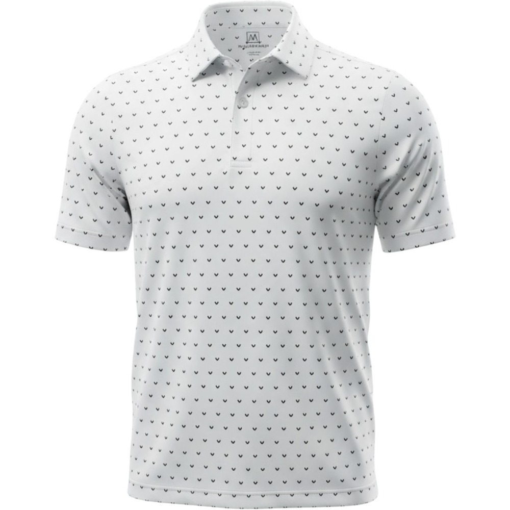 Mizzen+Main Mens Versa Polo Small Classic Fit White Print New With Tags